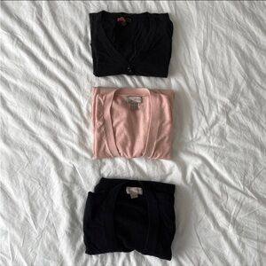 Forever 21 Button Down Cardigan Bundle of 3 Black Pink XSmall Small